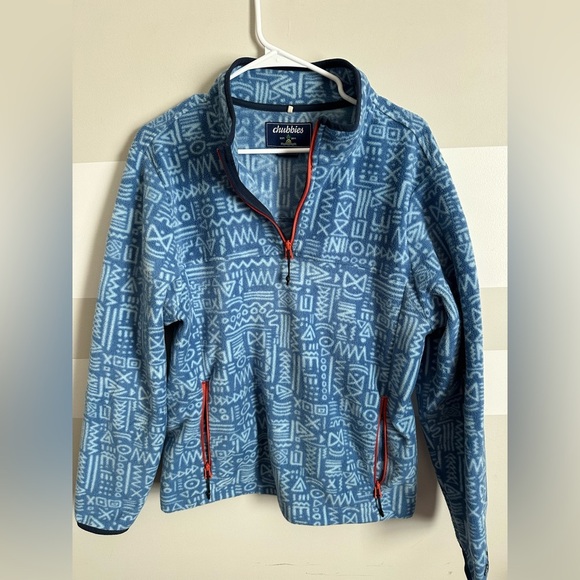 Chubbies men’s long Sleeve The Sketch Quarter-Zip Pullover Dusty Blue - Picture 2 of 3